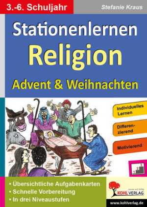 Kopiervorlagen zum Einsatz im 3.-6. Schuljahr Weihnachten ist das Fest der Geburt Jesu Christi. Hier wird das Hauptfest des Kirchenjahres mit seinen Entwicklungen und Ereignissen in zahlreichen Stationen erfahren und erlebt. Die klar strukturierte Gestaltung der Stationen ermöglicht eine problemlose und selbstständige inhaltliche Erarbeitung. Aus dem Inhalt: Heiligabend, Advent, Beschenken, Familienfest, Krippe, Adventskranz, Jesu Geburt in Bethlehem, Sterndeuter, Kindermord des Herodes, Maria & Josef 32 Seiten, mit Lösungen