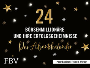 Bis heute ist die Wall Street das wohl größte Sammelbecken einzigartiger Charaktere, die mitunter eine ganze Generation geprägt haben. Sie bekamen so fantastische Spitznamen wie »Jupiter«, »König der Krise« oder »Superman« verliehen und ebenso fantastisch waren die Summen, die sich auf ihren Bankkonten stapelten. Dieser Adventskalender beinhaltet 24 spannende und inspirierende Porträts von Börsenmillionären - kruden Persönlichkeiten, eiskalten Geschäftsmännern und Tellerwäschern, die zu Milliardären wurden.