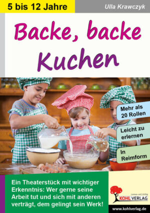 Dieses Theaterprojekt ist für den Einsatz im Kindergarten ab 5 Jahren, in der Grundschule für die Klassen 1 bis 4 sowie in der Sekundarstufe für die Klassen 5 und 6 konzipiert. Es war einmal eine Backstube, in der viele fleißige Helfer und Zutaten lebten. Eines Tages rief der Bäcker alle zusammen, um gemeinsam einen leckeren Kuchen zu backen. Doch der Streit unter den Helfern verhinderte das Gelingen des Kuchens. Stattdessen lernten sie eine wichtige Lektion: Nur wer ohne Streit und mit Freude seine Arbeit verrichtet, erreicht sein Ziel mühelos und erfolgreich... Diese Geschichte, die in Reimform erzählt wird, umfasst 20 leicht zu erlernende Rollen. Theaterspielen ist mehr als nur das Auswendiglernen einer Rolle und deren Aufführung auf der Bühne. Es bietet Raum für Fantasie und Kreativität und eröffnet neue Möglichkeiten, Sprache zu erleben. Jede verbale Kommunikation wird von nonverbalen Signalen begleitet, und gerade das körperliche Ausdrucksvermögen und das Agieren auf der Bühne schaffen einen neuen Zugang zum gesprochenen Wort. In zahlreichen Projekten, auch mit Kindern und Jugendlichen, die Deutsch als Zweitsprache (DaZ) oder Fremdsprache (DaF) erlernen, hat sich immer wieder gezeigt, dass die Freude am Theaterspiel und am kreativen Gestalten in der Gruppe den Zugang zur neuen Sprache erleichtert. Diese spielerische Herangehensweise ermöglicht es den Teilnehmenden, sich in einer fremden Sprache wohlzufühlen und Selbstvertrauen zu entwickeln. Für viele Germanisten und Lehrkräfte spielt das Theaterspielen eine zentrale Rolle im Sprachunterricht. Schulen im Ausland, die nach dem DSD-Programm arbeiten, haben positive Rückmeldungen gegeben und meine Erfahrungen bestätigt. Die gereimten Texte dieses Stücks machen das Erlernen der Rollen besonders einfach. Durch die Zusammenarbeit in der Gruppe tragen die Teilnehmenden gemeinsam zum Erfolg bei, und oft kennt am Ende fast jeder Mitspieler das gesamte Stück. 24 Seiten