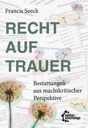 Die Bestattungspraxis in Deutschland ist von Machtverhältnissen, insbesondere von Klassismus geprägt. Aktuell werden immer mehr arme Menschen in Deutschland, für die keine Zugehörigen die Bestattungspflicht wahrnehmen (können), ohne Grabstein und Namen, ohne Trauerfeiern und Blumenschmuck von Gesundheits- und Ordnungsämtern anonym bestattet. Teilweise, wie z.B. in dem Berliner Bezirk Neukölln, finden die ordnungsbehördlichen Bestattungen monatlich als Sammelbeerdigung im Minutentakt statt. Oft wurden diese Menschen schon zu Lebzeiten durch Klassismus, Rassismus und psychosoziale Normalitätsvorstellungen marginalisiert und gesellschaftlich ausgegrenzt. Francis Seeck zeigt in diesem Buch den Zusammenhang zwischen Machtverhältnissen und Beerdigungspraktiken auf. Aber auch die eigene Geschichte der Autor_in hat ihren Platz. So geht es auch um widerständige Praktiken auf der Friedhofswiese, sei es durch die Forscher_in, Trauergäste, Aktivist*innen und Mitarbeiter*innen - ganz im Sinne von Rest in protest!.