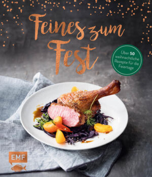 Aromenfest zur Weihnachtszeit Was gibt es eigentlich Weihnachten? Diese Frage ist ab jetzt schnell zu beantworten. Mit den über 50 Rezepten ist das Weihnachtsessen Festtagsküche vom Feinsten: edle Vorspeisen und Hauptgerichte, (be)sinnliche Desserts und prickelnde Getränke lassen sich zu beeindruckenden Menüs zusammenstellen. Von Vorspeisen wie Crostini mit Ziegenkäse und Bacon-Crumble, Pastinakensuppe mit Florentiner-Plätzchen über Hauptgerichte wie Rote Tortellini mit Ziegenkäsefüllung, Rindersteaks mit Gremolata bis zu Desserts wie Rotweinbirnen mit Kardamom-Mascarpone oder Spekulatius-Eis. Abgerundet werden die Menüs mit ausgefallenenen Getränkeempfehlungen wie Brombeerlimo oder ein Rosendrink mit Crème de Cassis. Mit den praktischen Menüvorschlägen von fruchtig und leicht bis elegant oder vegan ist die Planung für das Weihnachtsessen eine genussvolle Freude!