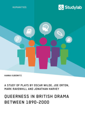 This book deals with one particular aspect of British drama between the 1890s and the late 20th century: queerness. Queerness is a term that in the last two decades has come to be used predominantly to refer to manifestations of homosexuality, male and female, and otherness. In total, this book concentrates on four examples: The Importance of Being Earnest by Oscar Wilde, What the Butler Saw by Joe Orton, Boom Bang-A-Bang by Jonathan Harvey and Handbag by Mark Ravenhill. These works are analysed with sections concentrating on figure conception and characterisation and additionally discourse and language use. Furthermore, an introduction to drama theory, discourse theory and queer theories will be given as well as some preliminary definitions of homosexuality, queerness, heteronormativity and otherness.