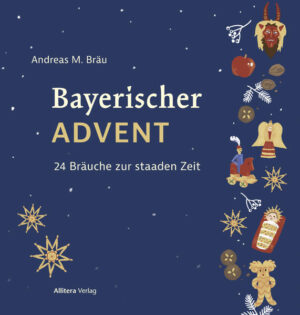 Am 6. Dezember kommt der Nikolaus, am 24. das Christkind. Das ist allseits bekannt. Doch was hat es mit den Waginger Stoaperchten auf sich? Warum stehen die Ammergauer Klöpfler vermummt und geschwärzt vor der Tür und was bedeuten Paradeisl, Himmelsleiter und Kerbholz? Teils vergessenen, teils sehr lebendigen und oftmals neu entfachten Traditionen spürt Andreas M. Bräu in diesem Buchadventskalender nach. In 24 Kapiteln zum Lesen und Vorlesen in der Vorweihnachtszeit wird von der Geschichte des Christbaums, von der Entstehung der Adventskalender, von Liedern und Geschichten, von Mettensäuen und Engelämtern berichtet. Von der Oberpfalz bis an den Alpenrand, vom Allgäu bis ins Berchtesgadener Land gibt es allerlei Kulinarisches und Segensreiches, Gruseliges und Lichterhelles zu entdecken, womit man sich seit Jahrhunderten auf die heilige, staade Zeit vorbereitet. Mit diesem Buch begeben wir uns auf eine adventliche Reise durch ganz Bayern und seine Brauchtumsvergangenheit und -gegenwart. Wir besuchen Christkindlmärkte, suchen nach Herbergen, bauen Kripperl, binden den Baum auf und fatschen das Kindl. Und gebacken wird freilich auch. Im Nu verfliegt der Advent in 24 Kapiteln. Das versüßt und verkürzt das Warten auf Heiligabend.