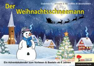 Dieser Adventskalender ist eine Geschichte zum Eintauchen in eine Fantasiewelt, die gerade Kinder im Grundschulalter lieben. Ein Schneemann wird lebendig und hilft einer armen Familie. Doch eines Tages ist der Schneemann verschwunden! Die Kinder sind verzweifelt. Eine spannende Suche beginnt, bei der auch alle Freunde helfen. Es gibt eine erstaunliche Lösung. Zu jedem Tag gibt es einen Teil der Geschichte zu lesen und eine weitere Seite mit Informationen über das Brauchtum, Bastelvorschlägen, Rätseln, Ausmalbildern oder Spielen, damit die Zeit bis Weihnachten schneller vergeht. 52 Seiten, FARBDRUCK