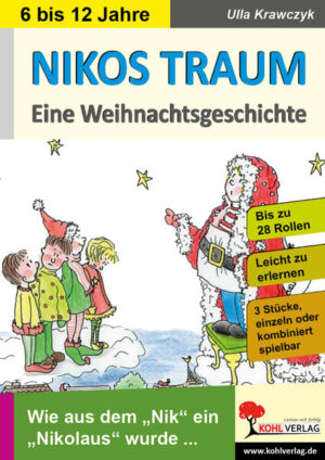 NIKO, der nicht mehr ein NIK ist, weil er durch seinen Fleiß schon das „O“ am Ende des Namens tragen darf, hat einen großen Traum: Er möchte auf einmal die restlichen Buchstaben LAUS bekommen, um ein richtiger NIKO - LAUS zu werden. Doch das sehen seine Freunde NIKOL, NIKOLA und der Oberaufseher NIKOLAU ganz anders ..... Eine Geschichte für 20 Rollen