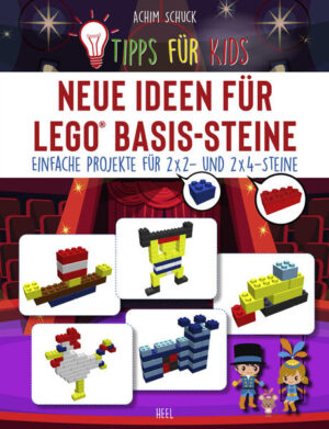 Hier kann es sofort losgehen, denn gebaut wird ausschließlich mit 2x2- und 2x4-Steinen in Standardfarben! Keine Lust und kein Geld mehr für die neuesten großen Steine-Sets? Sind Ihre kleineren Kinder mit den großen LEGO®-Sets oft schnell überfordert? Haben Sie nicht eigentlich auch einen riesigen Fundus an einfachen Basissteinen in der LEGO®-Kiste? Mit diesem Buch wird Ihre Kiste zur Quelle einer Vielzahl von neuen, eigenen Creator-Sets! Entdecken Sie mit Ihren Kinder in Ihrer LEGO®-Kiste den GEWICHTHEBER , die AKROBATEN und den CLOWN, den BAGGER und den KRAN, einen PIRAT und einen SOLDAT, ein PIRATENSCHIFF und eine RITTERBURG, die PRINZESSIN, den GEIST und den ZAUBERER, außerdem viele Tiere, wie KROKODIL, EULE, KÜKEN, HAHN, GIRAFFE, RAUPE oder BIENE - und noch viel mehr! Die Bauanleitungen in diesem Buch sind einfach, Schritt für Schritt bebildert, kindgerecht und führen garantiert zu tollen Erfolgserlebnissen bei Ihren Kindern! Außerdem sind sie eine wunderbare Inspiration für neue eigene Kreationen. Und weniger kreative Elternteile sind dankbar für die unkomplizierten, aber trotzdem fantasievollen Anregungen. Die übersichtlichen Schritt-für-Schritt-Anleitungen erfordern keine Leseerfahrung. So können auch die Kleinsten sofort loslegen und schon mit wenigen Bausteinen fantastische bunte Welten erschaffen. 36 Bauanleitungen für 2x2- und 2x4-Steine - Kompatibel für LEGO®, LEGO® Duplo und alle gängigen Noppenbausteine - Keine Leseerfahrung erforderlich! An die Kiste - fertig - los!