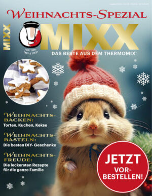 MIXX - Spezial-Ausgabe Weihnachten 2024 - MIXX ist das perfekte Magazin für alle Nutzer des vieltalentierten Küchengeräts Thermomix®: informativ, unterhaltend und im Austausch mit der Thermomix®-Communitiy ging MIXX im November 2015 an den Start und präsentiert seitdem saisonale Rezepte - von der Vorspeise bis zum Dessert - garniert mit praktischem Küchenwerkzeug und schönen Tisch-Accessoires. Auf über 100 Seiten in edler Optik und modernem Layout schaffen Reportagen über renommierte Restaurants, bei denen der Thermomix im Einsatz ist, Tipps von "be-Stern-ten" Küchenchefs und aktuelle Küchentrends Inspiration und Abwechslung für unsere Leser. Weihnachtliches Kochvergnügen mit über 100 Rezepten, festgehalten in tollen Fotos und mit liebevollen Illustrationen. Das perfekte Geschenk zur Advents- und Weihnachtszeit für alle Thermomix®-Fans! Weihnachtsbacken: Torten, Kuchen, Kekse - Weihnachtsbasteln: Die besten DIY-Geschenke - Weihnachtsfreude: Die leckersten Rezepte für die ganze Familie