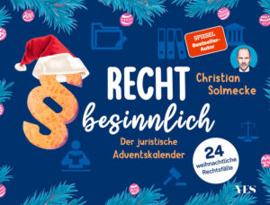 Von der eskalierten Weihnachtsfeier bis zu Josefs Vaterschaft widmet sich dieser unterhaltsame Adventskalender an jedem der 24 Adventstage einem mehr oder weniger besinnlichen Rechtsfall oder einer spannenden Frage aus Welt des Rechts. Rätseln Sie mit, wie die beschriebenen Rechtsstreitigkeiten vor Gericht geklärt wurden oder wie außergewöhnliche Rechtsfragen juristisch zu bewerten sind, und verkürzen Sie sich so die Zeit bis zum Heiligen Abend.