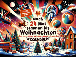 Warum führt ein Kompass dich nicht zum Weihnachtsmann an den Nordpol? Wieso ändert sich im Winter die Augenfarbe von Rentieren? Wie schnell kann man mit einem Schlitten fahren? Und wie viele Zimtsterne darfst du essen, bevor du vergiftet bist? In diesem lehrreichen und unterhaltsamen Wissens-Adventskalender wirft Wissensbert einen wissenschaftlichen Blick auf Weihnachten und die Adventszeit. Von der Zusammensetzung eines Schneeballs bis zu den verrücktesten Schlittenrennen der Welt, von den Geschenken der Heiligen Drei Könige bis zu Weihnachten im Weltall überrascht das Buch an jedem Tag im Advent mit spannenden Fakten, Quizfragen und interaktiven Aufgaben. Verkürze dir die Zeit bis zum Heiligen Abend, indem du täglich miträtselst und ein Stückchen klüger wirst.