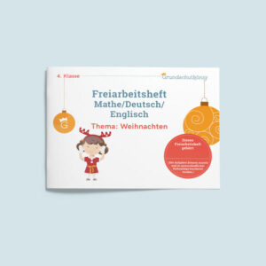 Welche Aufgaben findet Ihr im Freiarbeitsheft "Weihnachten" für die 4. Klasse? Unser Freiarbeitsheft zum Thema "Weihnachten" enthält Aufgaben für Mathe, Deutsch und Englisch zu den Themen: Nomen bilden Laufdiktat Sachaufgaben Zahlenrätsel Rechendreiecke Addieren Übersetzungsübungen für Englisch Muster zeichnen Vorsilben Satzglieder bestimmen Suchsel Umfang berechnen Uhrzeiten Schreibe eine Vorgangsbeschreibung Addition & Subtraktion Malen Was enthält das Freiarbeitsheft für die 4. Klasse? 20-seitiges DIN-A5-Freiarbeitsheft in gedruckter Form Zusendung erfolgt per Post Lösungen ausgedruckt beiliegend beim Heft in Deutschland gedruckt &gt