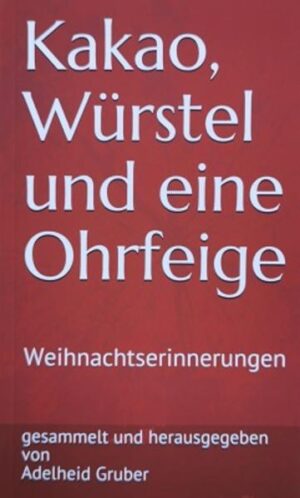 Zu diesem Buch: Schon seit einigen Jahren trage ich mich mit dem Gedanken, sämtliche Weihnachtserinnerungen, die mir von den unterschiedlichsten Menschen, Menschen wie du und ich, erzählt wurden, niederzuschreiben und zu veröffentlichen. Es wäre doch zu schade, wenn manche, zum Teil über mehrere Generationen gepflegte Sitten, Gebräuche und Rituale in Vergessenheit gerieten. Es würde mich freuen, wenn dieses Büchlein zu Ihrer ganz persönlichen Weihnachtserinnerung beitragen könnte. Ein frohes Fest wünscht Ihnen Adelheid Gruber