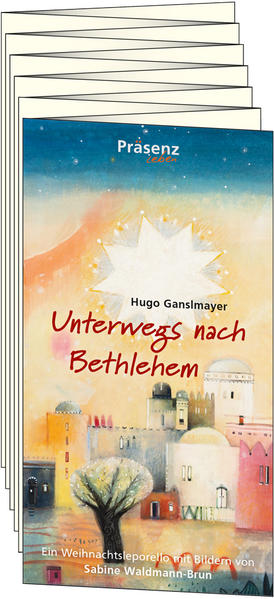 Die beiden fortlaufenden Bildstreifen von Sabine Waldmann-Brun erstrecken sich über die ganze Länge dieses Weihnachtsleporellos. In Verbindung mit den beiden lyrischen Texten von Hugo Ganslmayer werden sie zu Sinnbildern einer Lebensreise, die nicht nur zum Weihnachtsfest hin, sondern von ihm aus auch wieder in die Welt zurückweist.