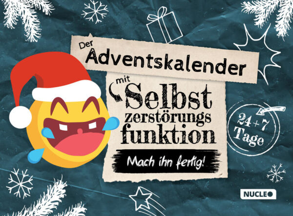 Dieser Adventskalender versprüht gute Laune Erlebe mit diesem außergewöhnlichen Adventskalender nicht nur eine besinnliche Weihnachtszeit, sondern auch kreative und lustige Momente. Jeden Tag eine neue Überraschung Stelle dich jeden Tag einer spannenden Challenge: Kritzle hinein, male die Seiten kunterbunt an, reiße Geschenke aus, verpasse dem Weihnachtsmann einen Schaumbart und noch vieles mehr … Spaß für Kids, Teenager und junggebliebene Erwachsene Dieser zauberhafte Adventskalender in Buchform sorgt für tolle Momente. Ob jung oder alt: Beim kreativen Toben erwacht das innere Kind und zaubert ein strahlendes Lächeln auf jedes Gesicht. 24 + 7 Tage: Mehr Türchen, mehr Spaß Dieser Adventskalender kann mehr: Wenn die Adventszeit vorbei ist, geht der Spaß einfach weiter. Mit 24 Tagen voller Überraschungen und zusätzlichen 7 Tagen Extraspaß kannst du dich den gesamten Dezember lang jeden Tag aufs Neue freuen. Highlights: Ein außergewöhnlicher Adventskalender für Kids, Teenager und junggebliebene Erwachsene Entfessle deine kreative Energie und tobe dich aus Jeden Tag eine neue, kreative und lustige Challenge 24 + 7 Tage voller Spaß: Der Adventskalender, der mehr kann Ob für dich selbst oder als Geschenk: Mit diesem Mitmach-Adventskalender wird die Weihnachtszeit zur kreativen Gute-Laune-Zeit. Jetzt bestellen und eine Adventszeit voller Spaß erleben!