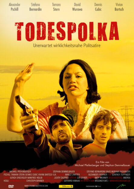 Todespolka ist eine cineastische Reflexion auf die tragikomische politische Entwicklung in Österreich.